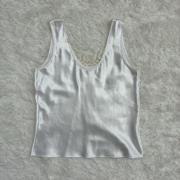 White Silky Satin Style CamisolenLace Detail Size Small Chic Fiary Whymisgoth - Picture 2 of 5